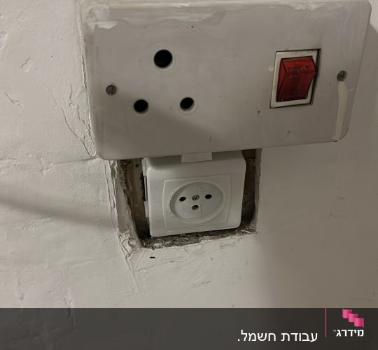 שקע חשמלי בקיר עם מתג